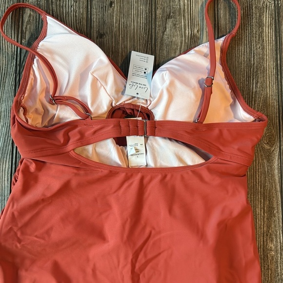 Cupshe Orange swimsuit One piece large cut out lined terracotta NEW - Picture 3 of 3